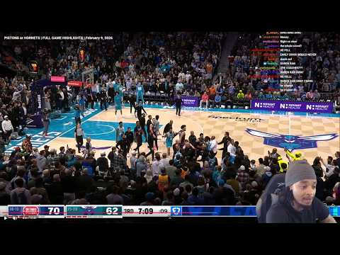 NEGATIVITY!!!! FlightReacts To PISTONS at HORNETS | FULL GAME HIGHLIGHTS | February 9, 2026