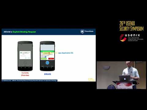 USENIX Security '17 - AWare: Preventing Abuse of Privacy-Sensitive Sensors via Operation Bindings