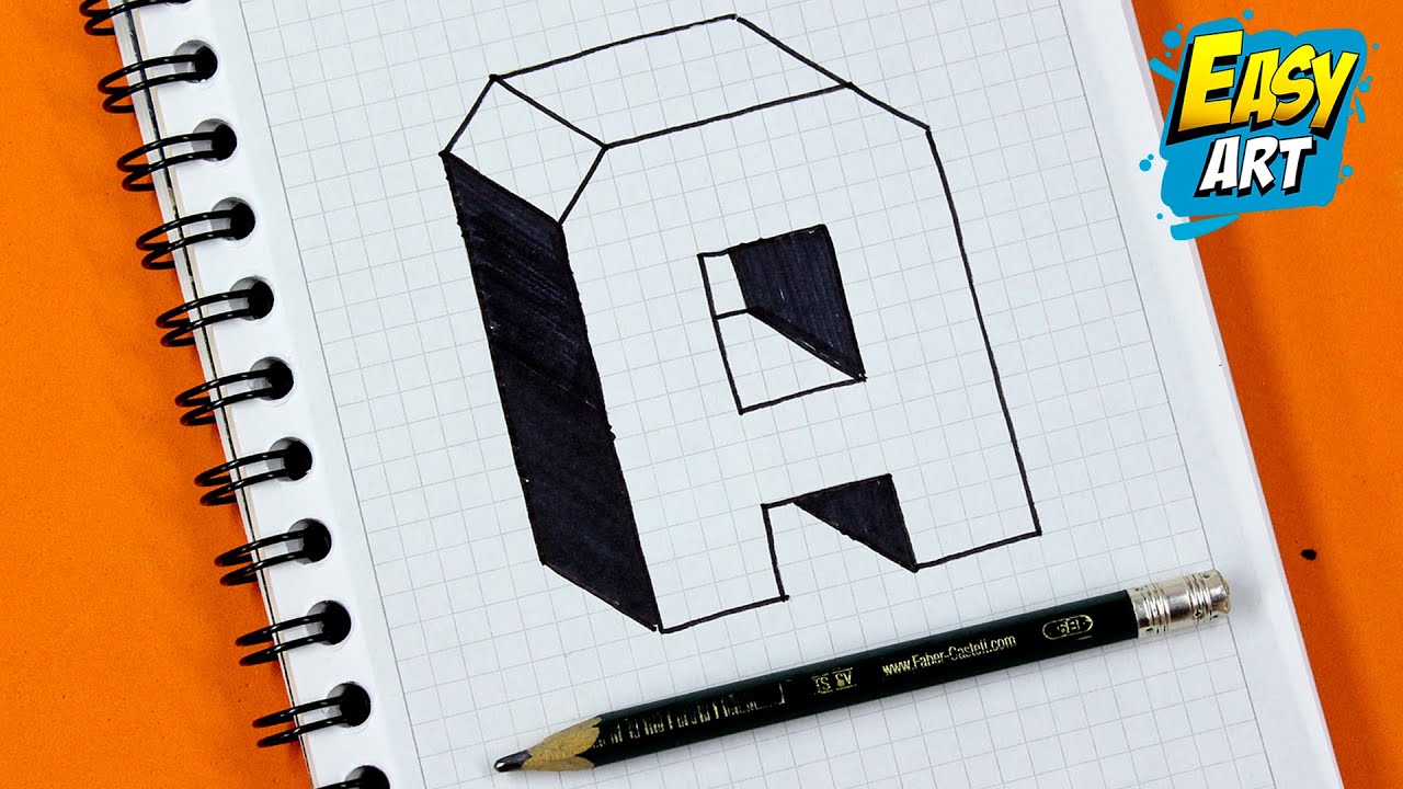 🟥 Dibujos muy FACILES 🟩  Como Dibujar LETRAS en 3D  - Letra A - Letras BONITAS en 3D