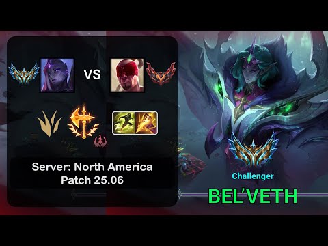Bel'Veth Jungle vs Lee Sin - NA Challenger - Patch 25.06