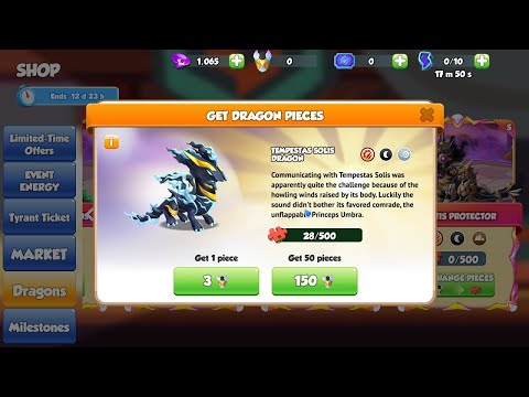 28/500 Tempestas Solis Dragon I Level 81 - 83 Dragon Grid I Dragon Mania Legends