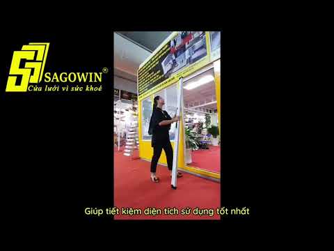 CỬA LƯỚI XẾP XÍCH KHÔNG RAY 1 CÁNH THƯƠNG HIỆU SAGOWIN