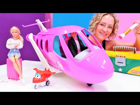 Nicoles Spielzeug Werkstatt - Barbies Flugzeug ist kaputt - Spielzeug Video für Kinder