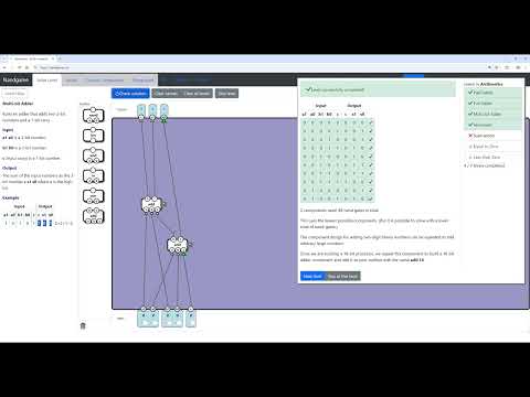NAND Game - Arithmetic Adders (Si to AI)