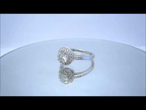 18K WHITE GOLD ROUND CUT DIAMOND ENGAGEMENT RING ART DECO STYLE 1.42CTW - KNR INC - 263