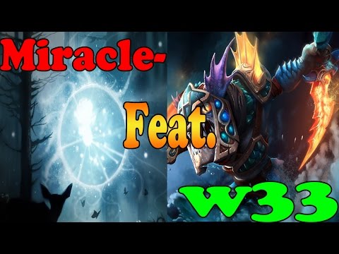 Dota 2 - w33 7778 MMR Plays Slark Feat. Miracle- 7167 MMR Plays Io - Europe Elite League!