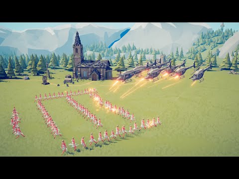 8x HELICOPTER vs 100x RANGED UNITS - TOTALLY ACCURATE BATTLE SIMULATOR | TABS