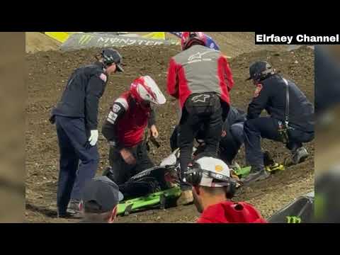 Video: Justin Barcia and Malcolm Stewart crash hard at Anaheim 1 in the 2026 Supercross Main Event!