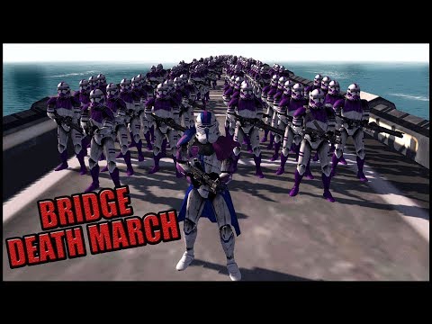 Clone Army's Island Fortress Bridge Crossing! - Men of War: Star Wars Mod Battle Simulator
