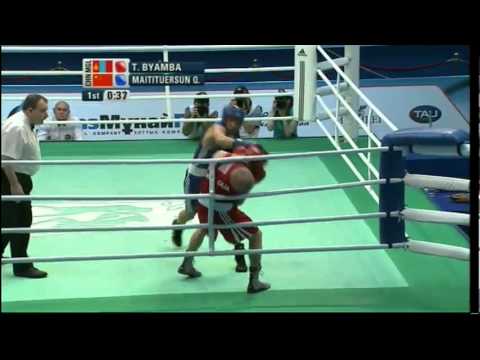 Welter (69kg) Final - Byamba (MGL) vs Maitituersun (CHN) - 2012 AIBA Asian Olympic Qualifying Event