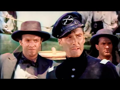 , title : 'Western, War Movie | Santa Fe Trail (1940) Errol Flynn, Ronald Reagan | COLORIZED Full Movie'