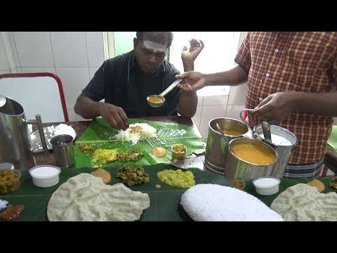 Almoço em Chennai apenas 60 rs ($ 0,85) | O melhor Thali mais barato do mundo na Índia | Melhor comida Tamil Nadu