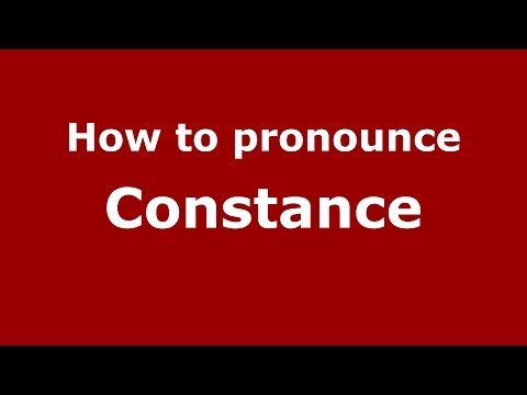 How to pronounce Constance