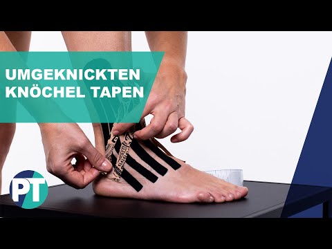Tape Anleitung » Ein verstauchtes Sprunggelenk selbst tapen in der Akutphase » PhysioTape