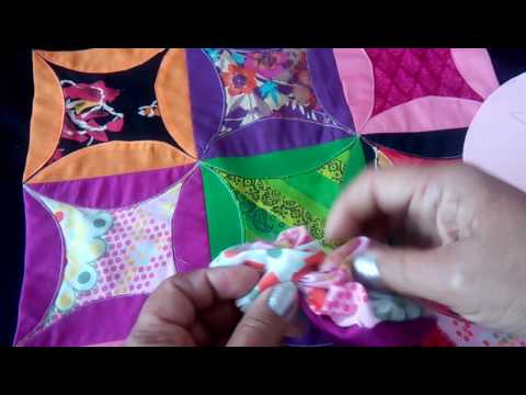 38-Cathedral Window quilt/bedspread from leftover pieces of cloth(Hindi/Urdu)