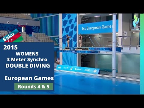 2015 1st European Games - Womens 3 Meter Synchro Double Diving - Rounds 4-5