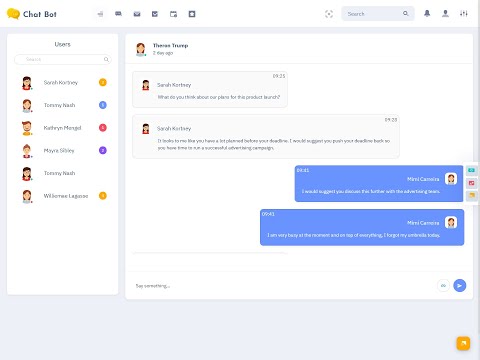 Chat Application Dashboard Built with Bootstrap 5 for Real-Time Messaging & Team Collaboration