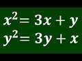 Math Olympiad Algebra Problem | Squares Simplification | What is the Value of x=? & y=? | #maths