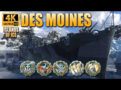 Cruiser Des Moines on map Islands of Ice - World of Warships