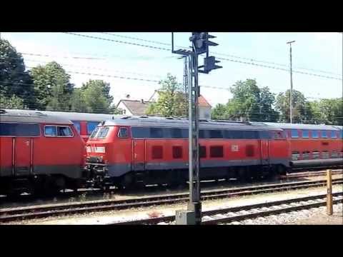 218 476 und 218 499: Ankunft mit IC 118, kuppeln, rangieren, Motorstarts und Ausfahrt mit IC 119