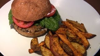 Lentil Rice Burgers with Baked Fries