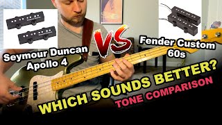 Video thumbnail for Seymour Duncan Apollo 4 vs. Fender Custom shop 60s jazz bass pickups TONE COMPARISON by Miroslav Bass