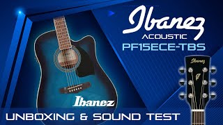 Video thumbnail for IBANEZ Acoustic Guitar PF15ECE-TBS Unboxing and Quick Sound Test by GRC CHANNEL