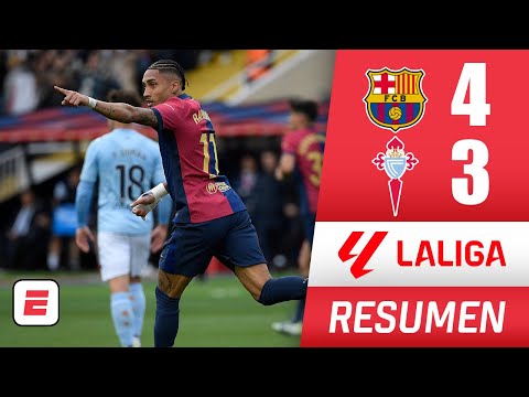 Remontada épica. Abajo por 2 goles, el Barcelona ganó 4-3 a Celta de Vigo. Raphinha, héroe | La Liga