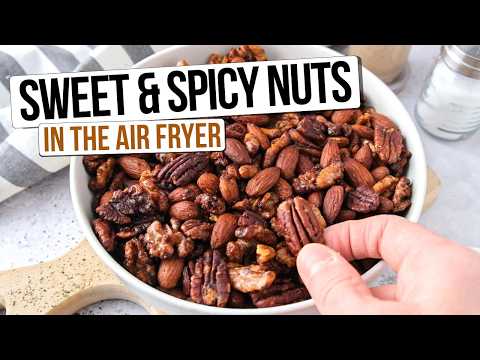 Air Fryer Sweet and Spicy Nuts [Quick & Easy Snack]