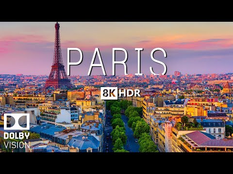 PARIS 8K Video HDR With Soft Piano Music - 60 FPS - 8K Nature Film