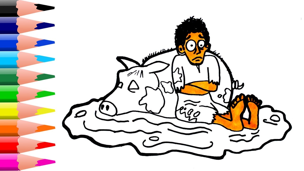 How to Draw COLORING the Prodigal Son Step by Step | Easy Bible Art Tutorial