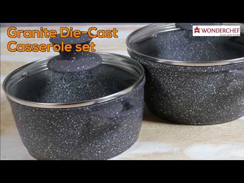 Wonderchef Granite Die-Cast Casserole Set Purple