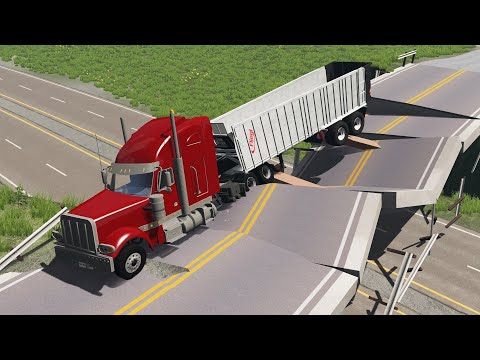 Collapsing Bridge Pileup Crashes 25 | BeamNG.drive