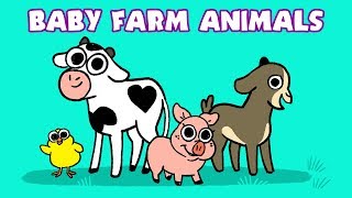 Learn Farm Animals | Learning Newborn Barnyard Animal Names for kids with Club Baboo