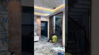 Marble Panel TV Unit Installation Process Revealed #construction #renovation