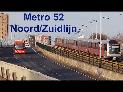 GVB R-net Amsterdam Metro 52 Noord/Zuidlijn testrit - nieuwe metrolijn