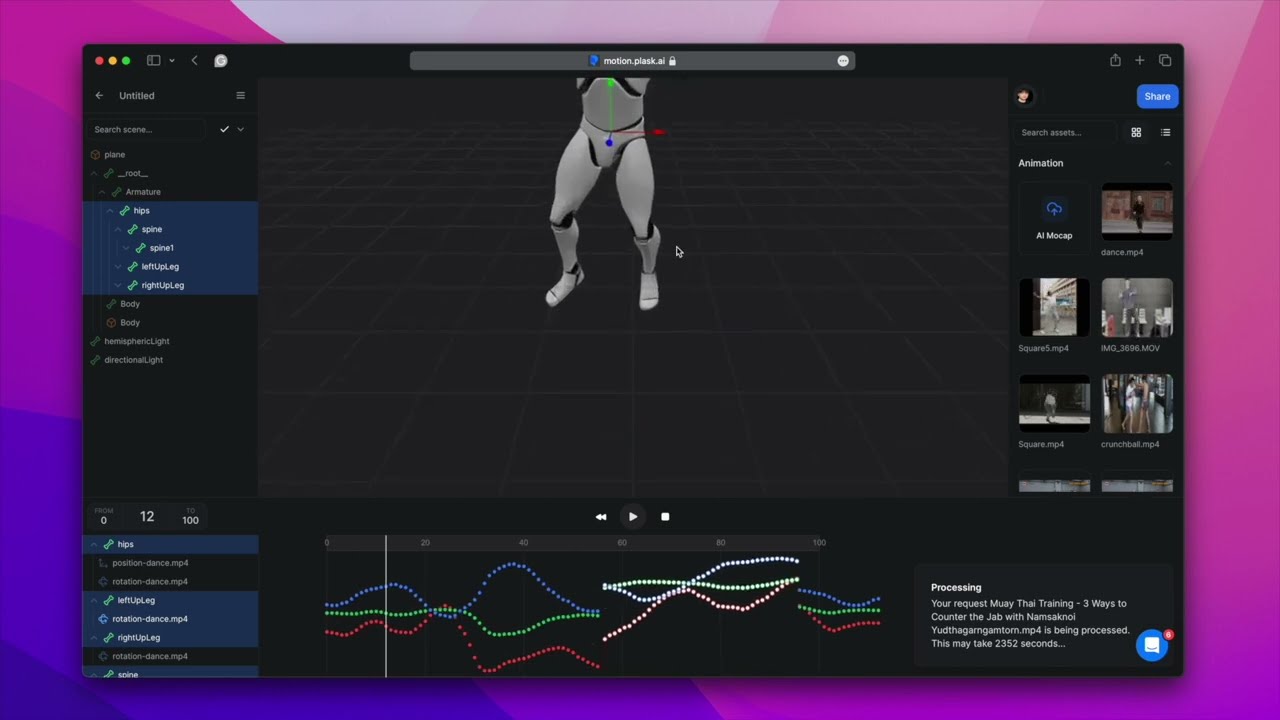 Plask Motion Tutorial: From AI MoCap to Editing and Collaboration