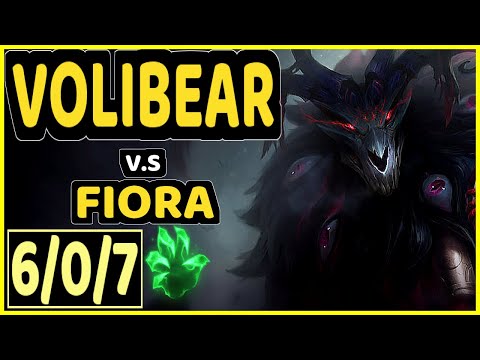 KIIN (VOLIBEAR) vs FIORA - 6/0/7 KDA TOP GAMEPLAY - KR Ranked GRANDMASTER