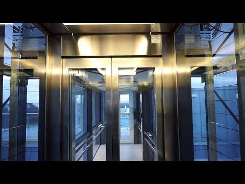 Awesome scenic 2014-2015 KONE MonoSpace MRL traction elevator @ Sjøfartsbygningen, Oslo, Norway