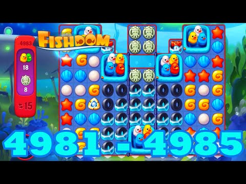 Fishdom Level 4981 - 4985 HD Walkthrough | 3 match puzzle | gameplay | android | 4982 | 4983 | 4984