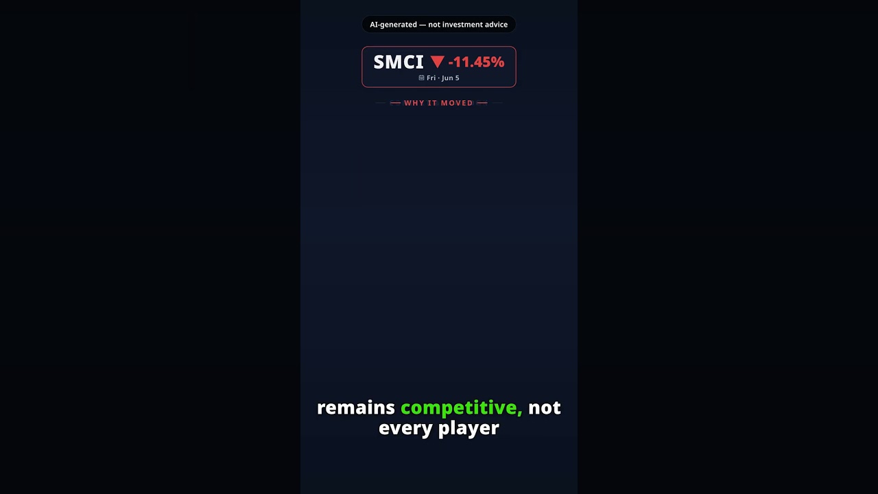 Why Is Supermicro Stock Plummeting Today? SMCI -11.45% (Jun 5) — AI Server Sector Pressure