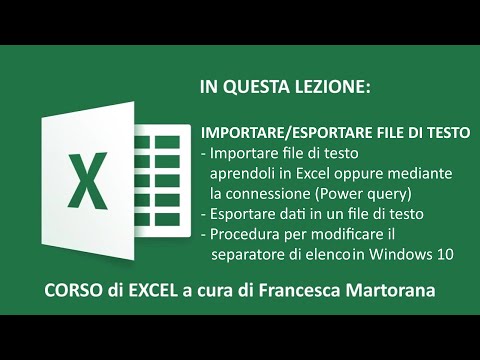 EXCEL tutorial 18 - Power Query: Importare o esportare file di testo (txt o csv)