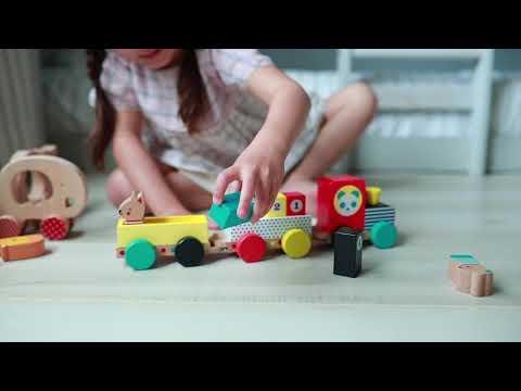 Petit Collage Animal Friends Wooden Pull-Along Train Toy Set