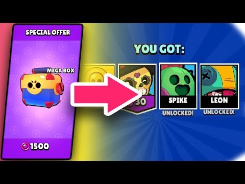 LEON AND SPIKE From FREE Mega Box Brawl Stars