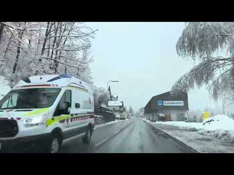 Snowy Journey: Driving from Brenner, Italy to Stinach am Brenner Austria in Heavy Winter Wonderland