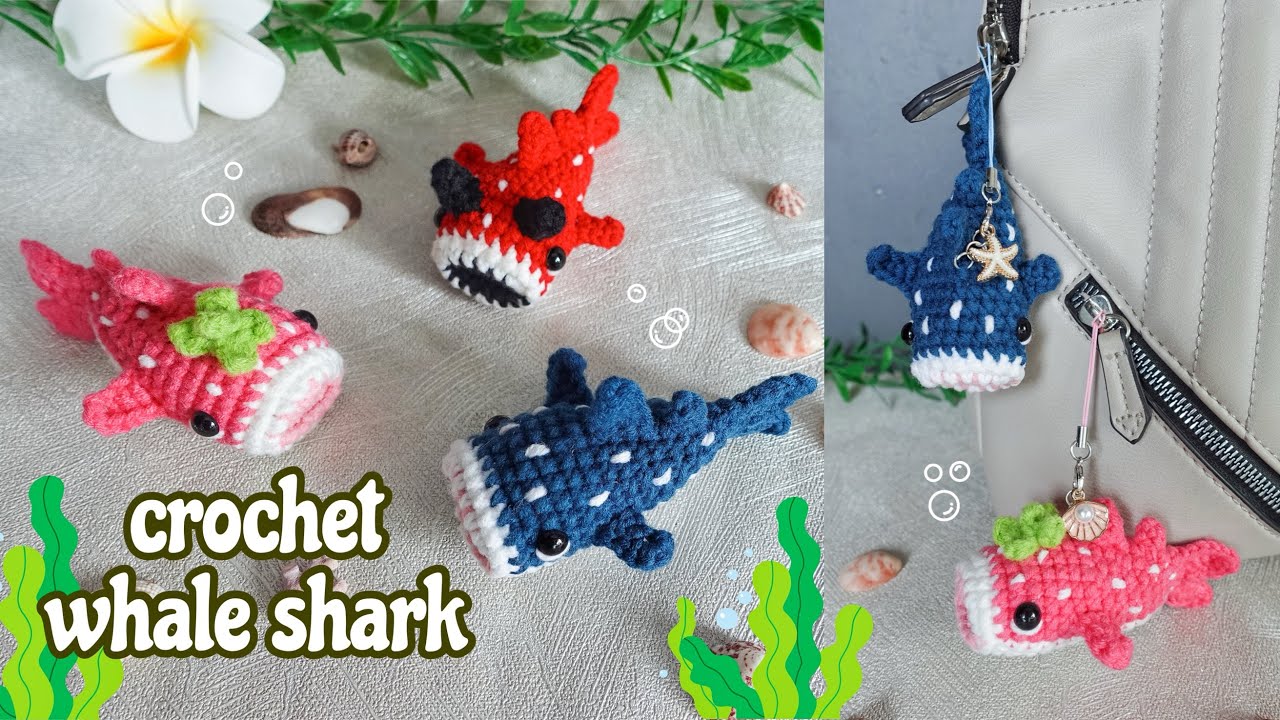 Crochet No Sew Whale Shark Amigurumi Tutorial 🫧🐋 | easy way to crochet whale shark ✨