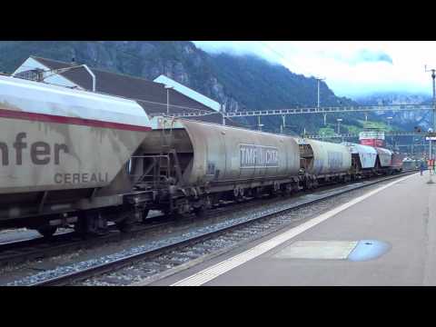 Bahnverkehr in Erstfeld am 01.09.12 Teil 2 - Nachtschiebedienst von Crossrail