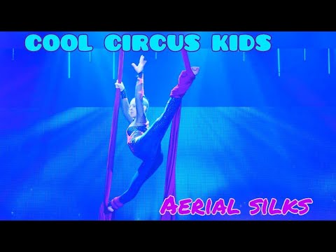 Cool circus kids. Aerial gymnast on silks Kochurova Victoria - (13 years old).