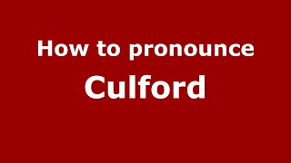 How to pronounce Culford