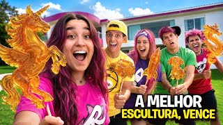 A MELHOR ESCULTURA DE CARAMELO, VENCE ! *Leozin se queimou ...